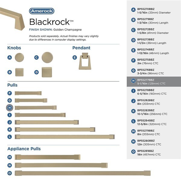 Blackrock - Pull 128mm CC Golden Champagne