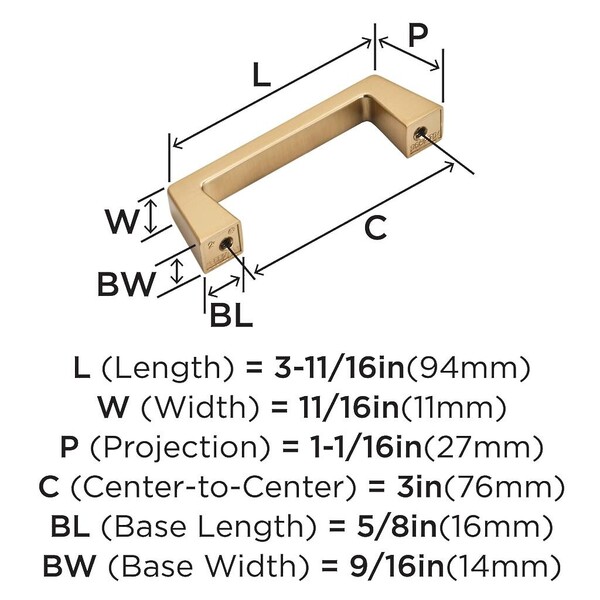 Blackrock Pull 3" CC Champagne Bronze