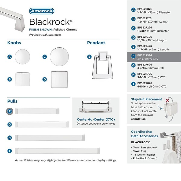 Blackrock Pull 3" CC Polished Chrome