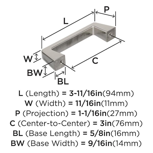 Blackrock - Pull 76mm CC Polished Nickel Bar Pull
