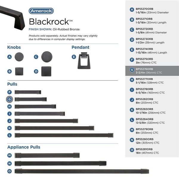 Blackrock - Pull 96mm CC Oil-Rubbed Bronze Bar Pull