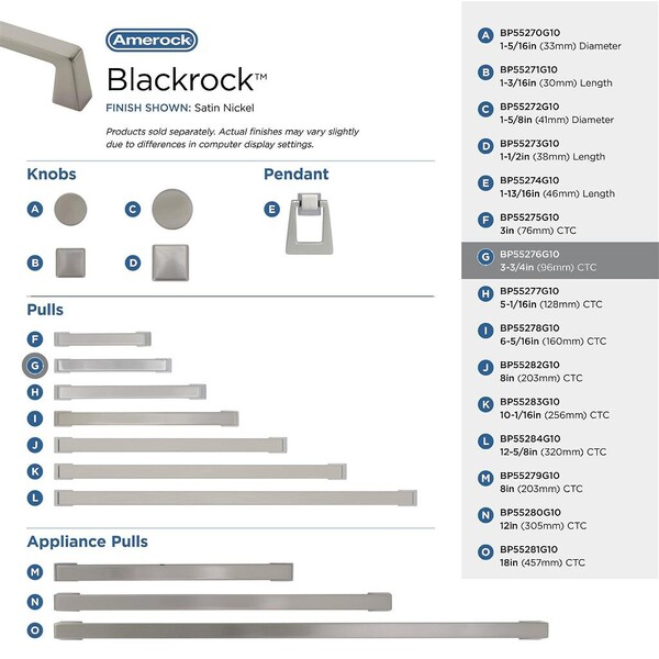 Blackrock - Pull 96mm CC Satin Nickel Bar Pull