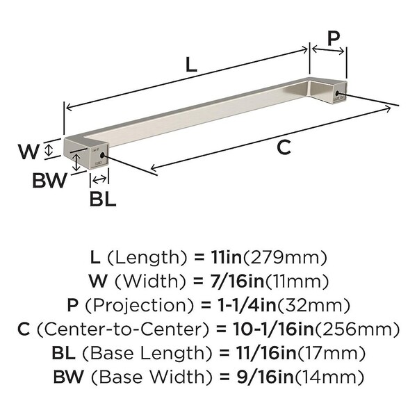 Blackrock Pull - Pull 256mm CC - Satin Nickel