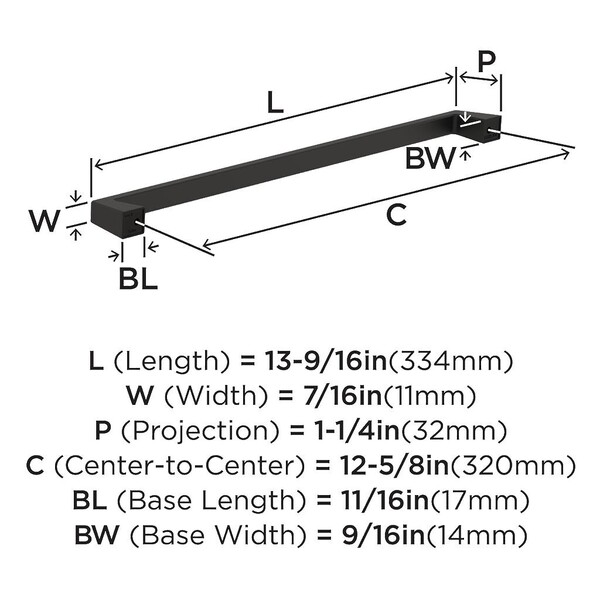 Blackrock Pull - Pull 320mm CC Black Bronze Bar Pull