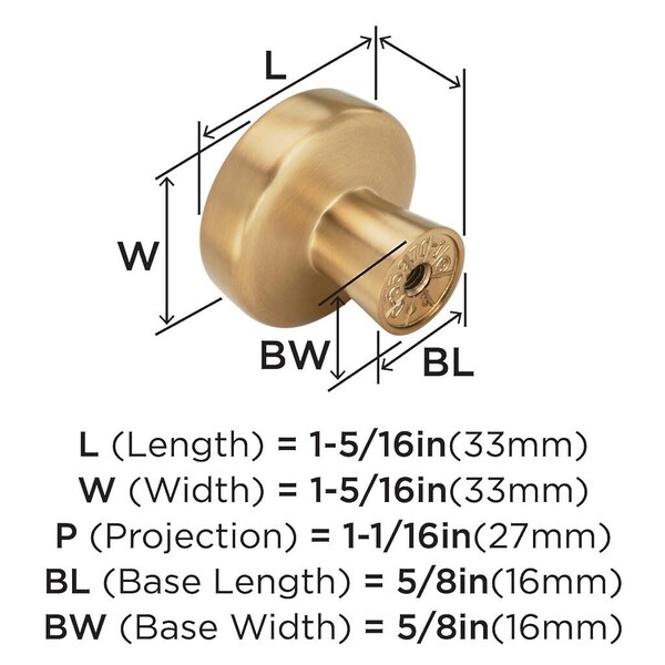 Blackrock Round Knob - Champagne Bronze