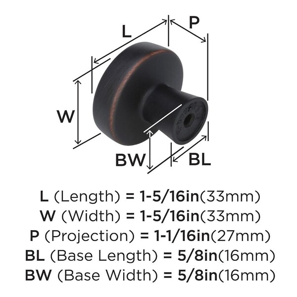 Blackrock Round Knob Gun Metal