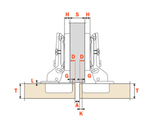 Blum 110Â° Inserta Half Overlay Self-Close Hinge