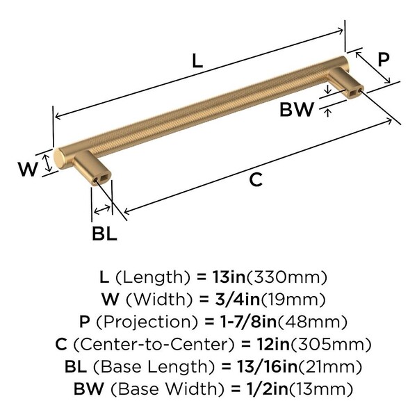 Bronx Appliance Pull 12" CC Champagne Bronze