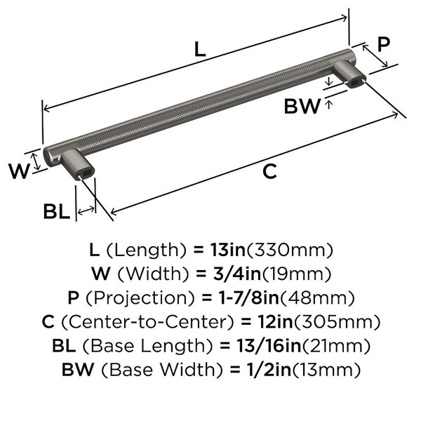 Bronx Appliance Pull 12" Gunmetal