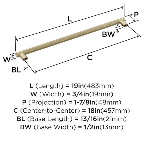 Bronx Appliance Pull 18" Golden Champagne