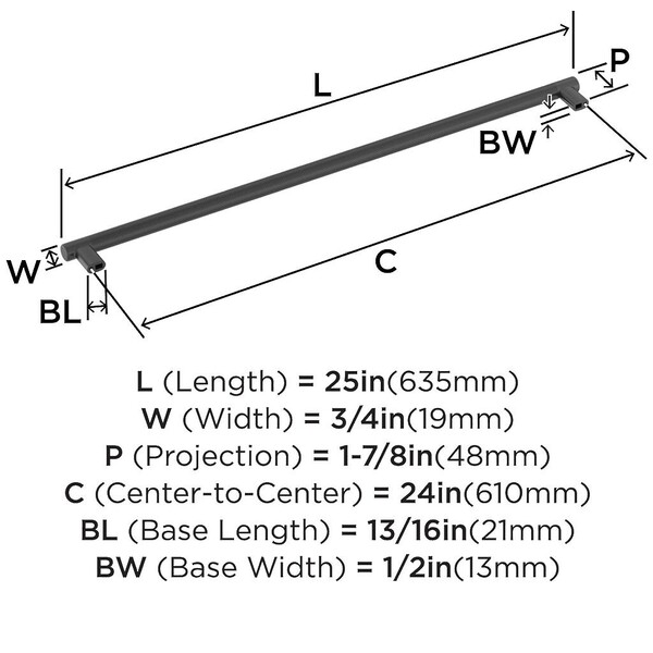 Bronx Appliance Pull 24" Black Bronze