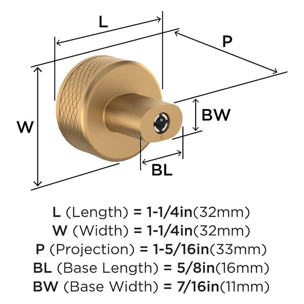 Bronx Knob 1-1/4" Champagne Bronze
