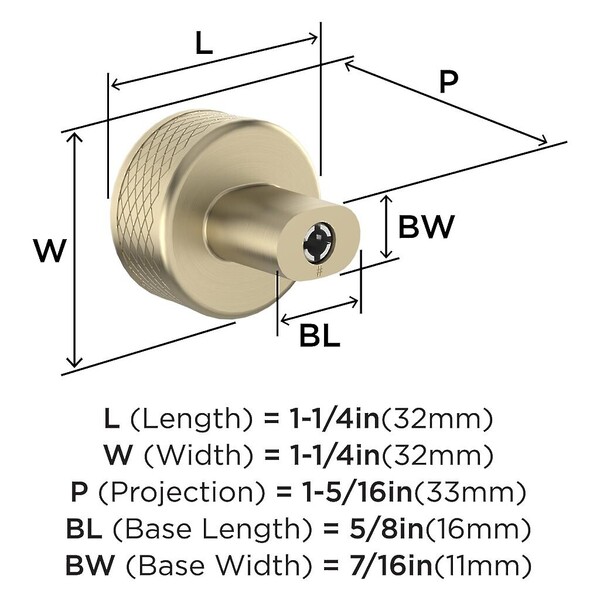 Bronx Knob 1-1/4" Golden Champagne