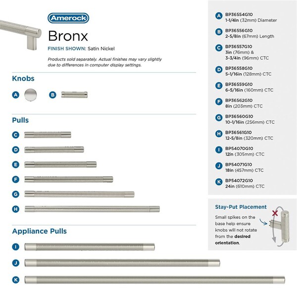Bronx Knob 1-1/4" Satin Nickel
