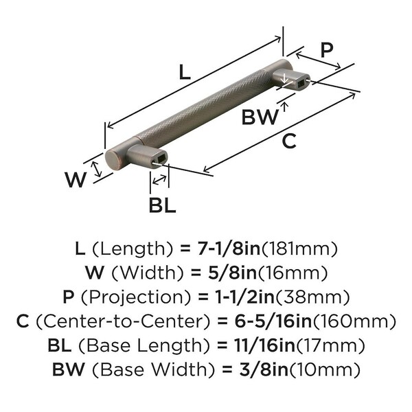 Bronx Pull 160mm CC Oil Rubbed Bronze