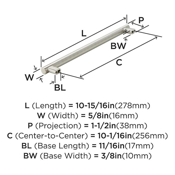 Bronx Pull 256mm CC Satin Nickel