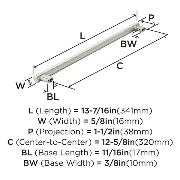 Bronx Pull 320mm CC Satin Nickel