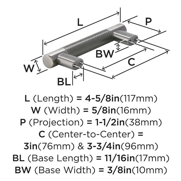 Bronx Pull 76mm & 96mm Gunmetal