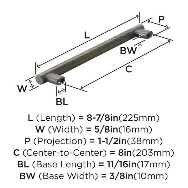 Bronx Pull 8 inch - Oil Rubbed Bronze