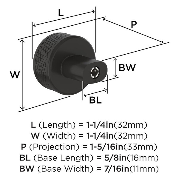 Bronx Round Knob 1-1/4" Black Bronze