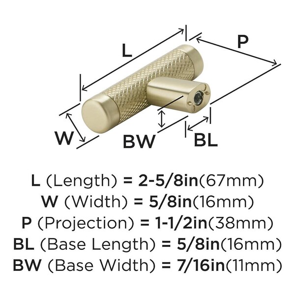 Bronx T-knob 67mm Golden Champagne