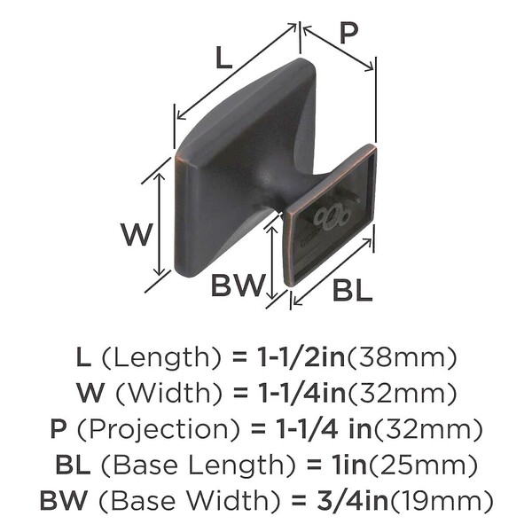 Candler 1-1/2" SQ Knob Oil-Rubbed Bronze