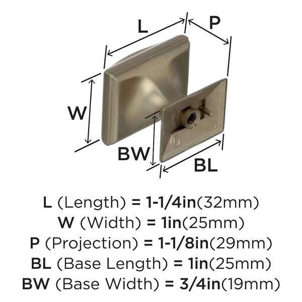 Candler 1-1/8" Height Knob Golden Champagne