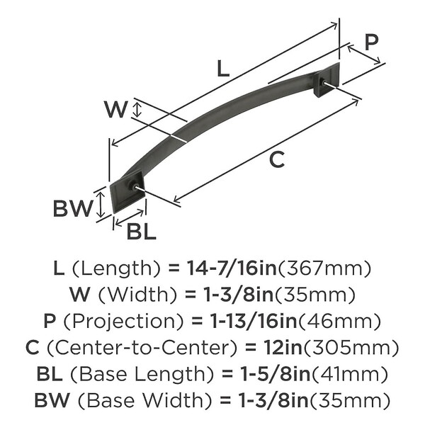 Candler 12 Inch Appliance Pull - Oil-Rubbed Bronze 