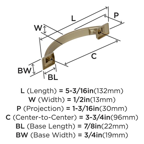 Candler 96mm CC Pull Golden Champagne