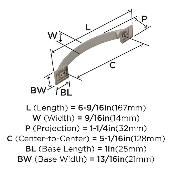Candler - Pull 128mm CC Polished Nickel 