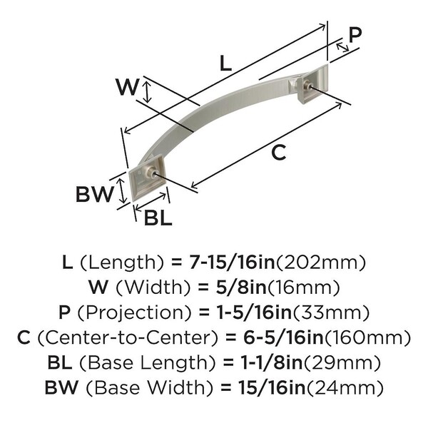 Candler - Pull 160mm CC Polished Nickel 