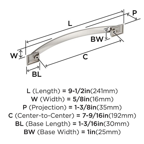 Candler Pull 192mm CC Satin Nickel