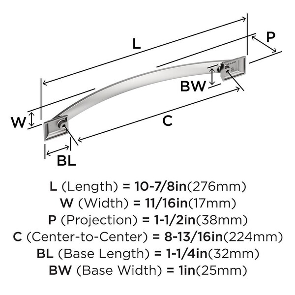 Candler Pull 224mm CC Polished Chrome