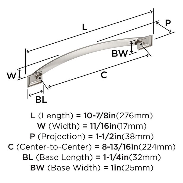 Candler Pull 224mm CC Polished Nickel