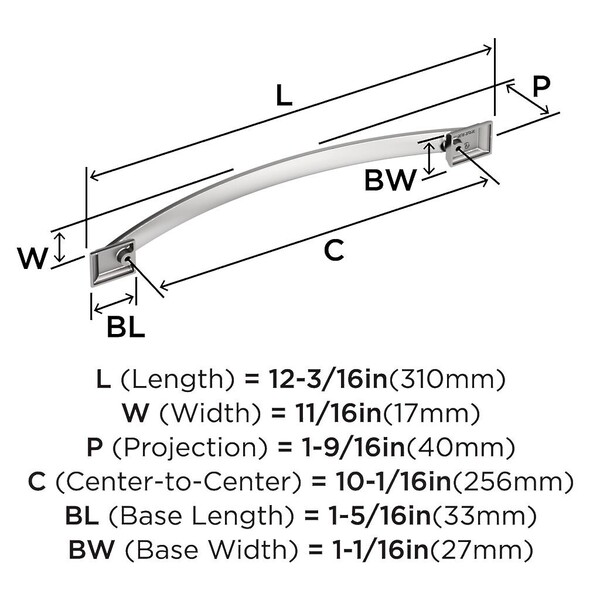Candler Pull 256mm CC Polished Chrome