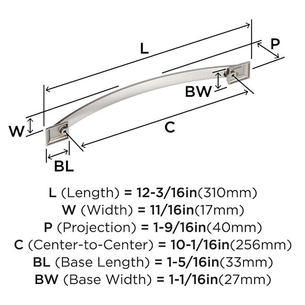 Candler Pull 256mm CC Satin Nickel