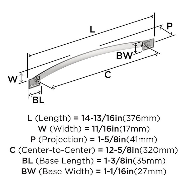 Candler Pull 320mm CC Polished Chrome