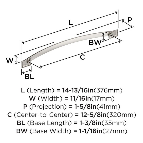 Candler Pull 320mm CC Satin Nickel
