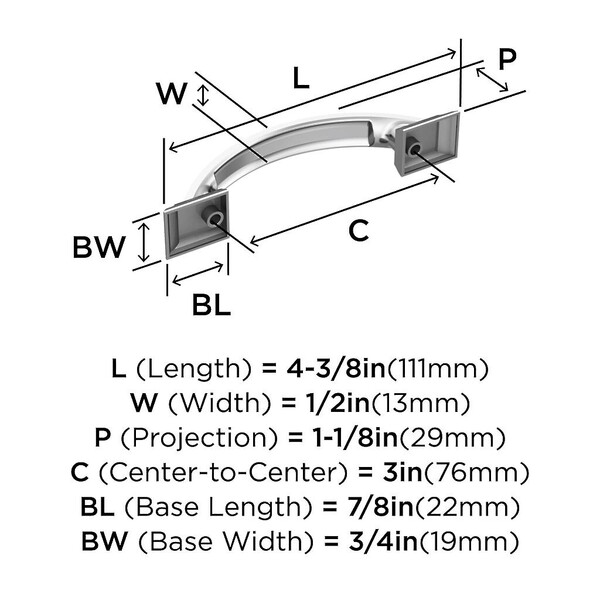 Candler Pull 76mm CC Polished Chrome