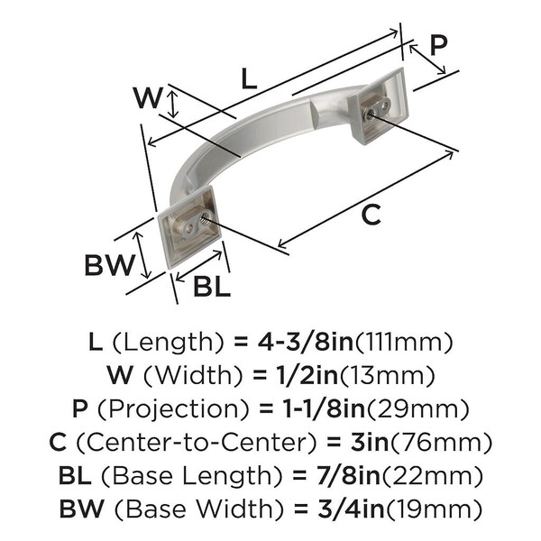 Candler - Pull 76mm CC Polished Nickel