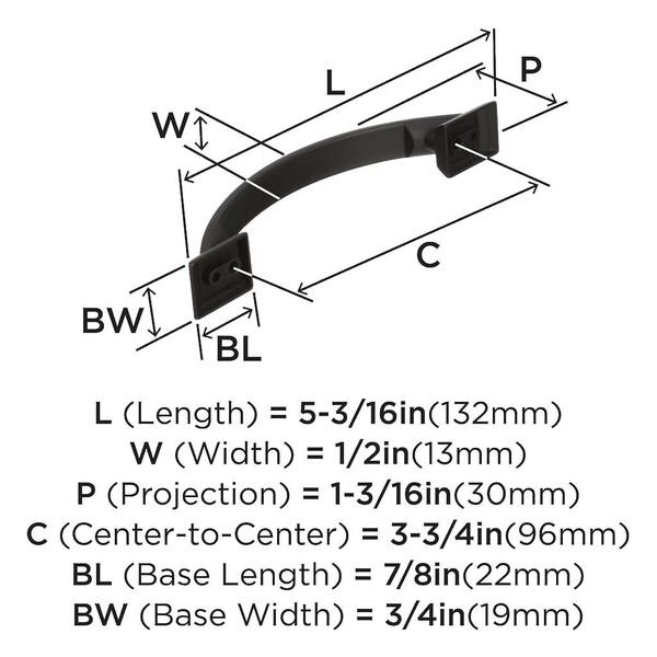 Candler - Pull 96mm CC Oil-Rubbed Bronze 