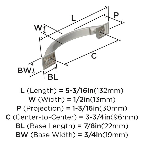 Candler - Pull 96mm CC Satin Nickel 