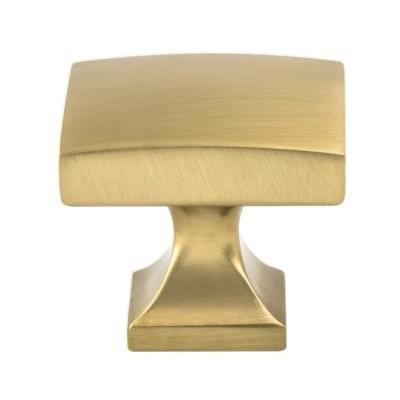 Century Edge 1-3/8" Square Knob Modern Brushed Gold
