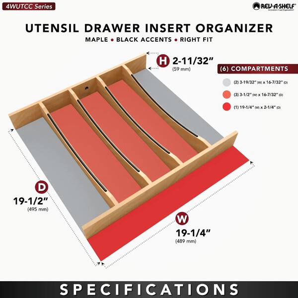 Craftsman - 19-1/4 X 19-1/2 Inch Utensil Drawer Insert 