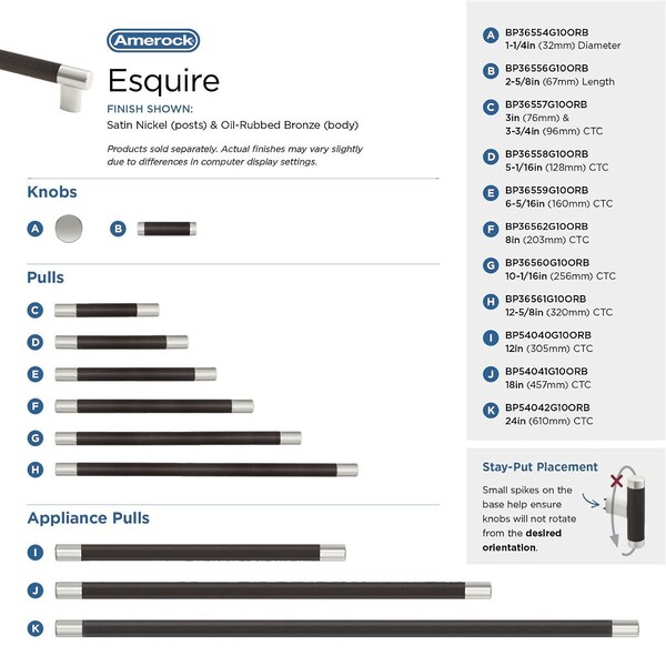Esquire 160mm Pull - Satin Nickel / Oil-Rubbed Bronze