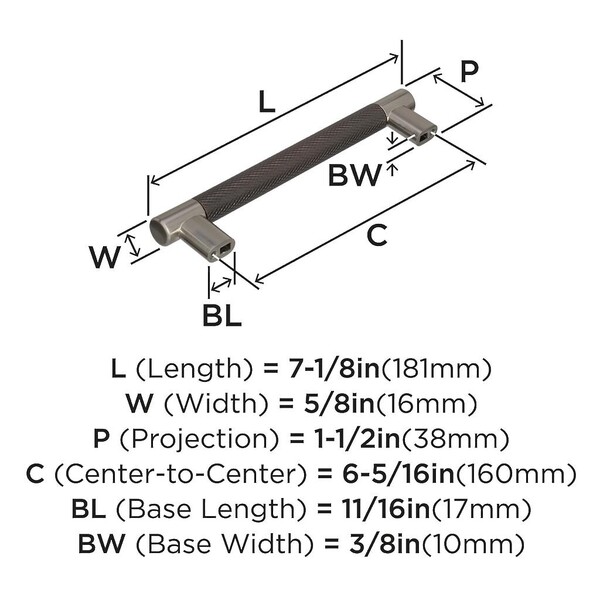 Esquire 160mm Pull - Satin Nickel / Oil-Rubbed Bronze