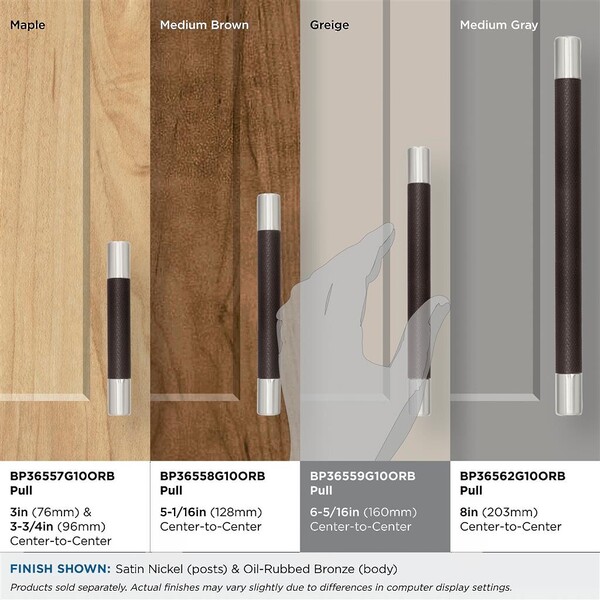 Esquire 160mm Pull - Satin Nickel / Oil-Rubbed Bronze