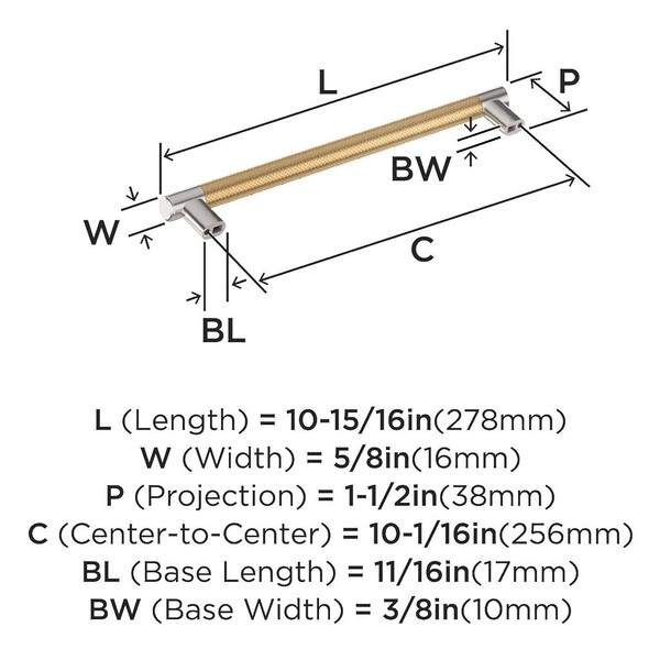 Esquire 256mm Pull - Polished Nickel/Champagne Bronze