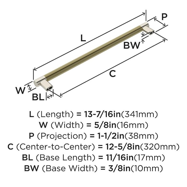 Esquire 320mm Pull -  Polished Nickel/Golden Champagne