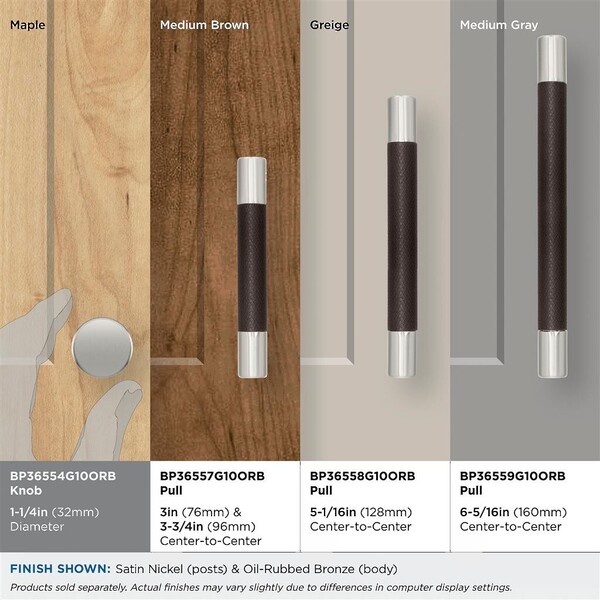 Esquire Round Knob - Satin Nickel/Oil-Rubbed Bronze